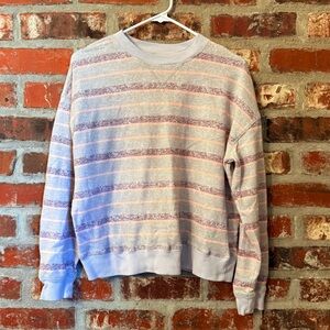 SO Gray and Pink Striped Women's Sweatshirt
